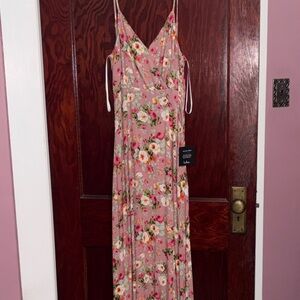 Lulu's Pink Floral Maxi Dress